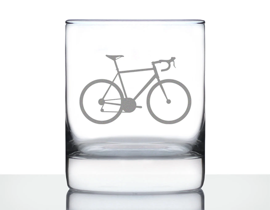 Bicycle - 10 Oz Rocks Glass Or Old Fashioned Glass, Etched Sayings, Gift For Women & Men Who Love The Outdoors Cycling