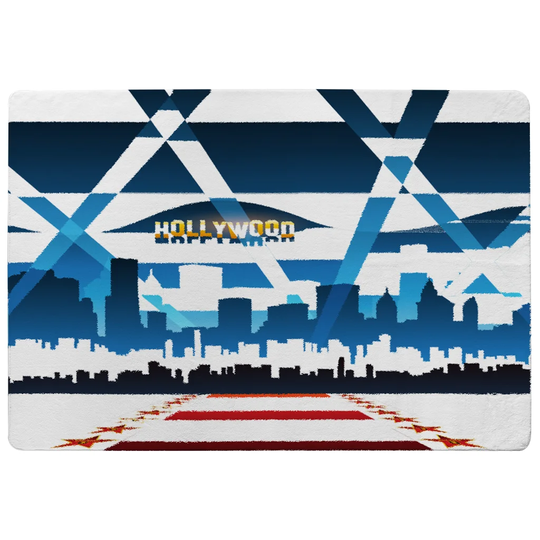 Oubre Hollywood Designer Shaggy Red/Blue/Black Rug