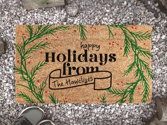 Personalized Christmas Decorations - Custom Coir Doormat Funny Holiday Mat Decor Rug