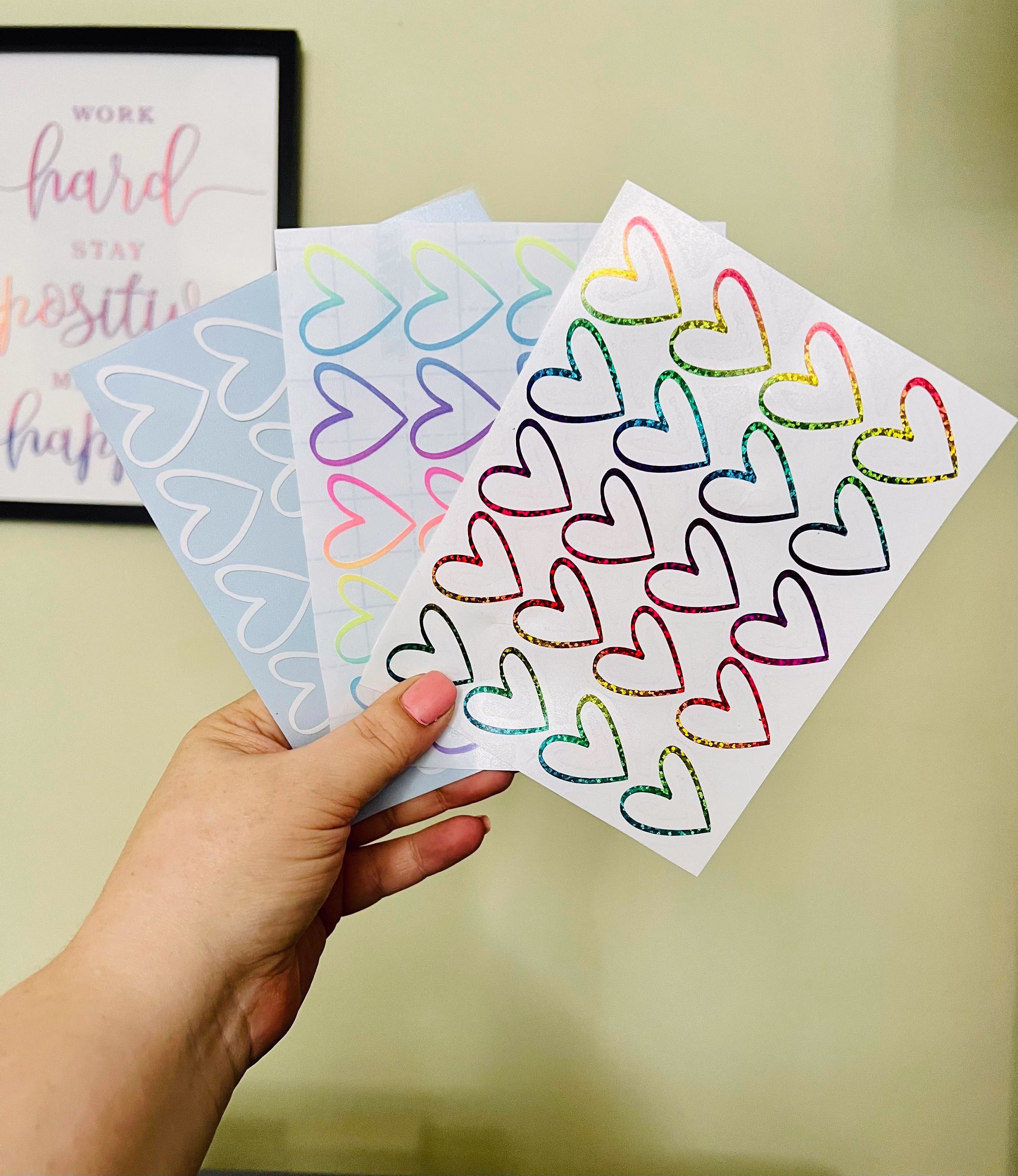 20 X 1 Inch Heart Decals| Valentines |Cups | Bottles Laptop Phone Case Wine Glasses Journal Stickers , Planner Stickers, Wedding