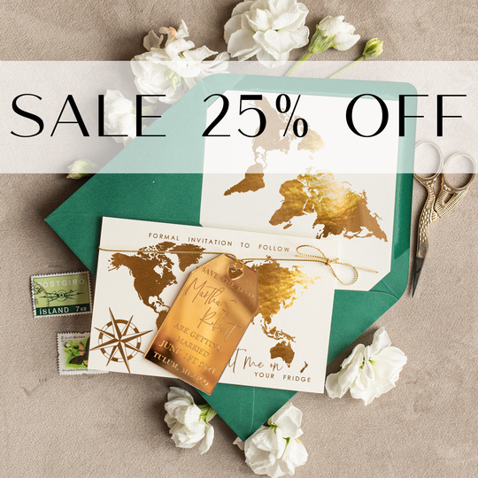 Green Travel Save The Date Acrylic Tag Magnet Card Gold Luggage Wedding The Dates Magnets Our Cards Destination