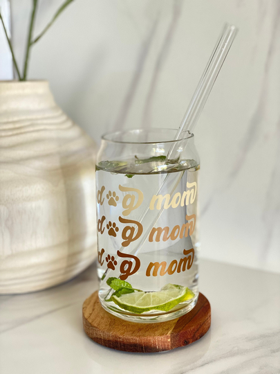 Dog Mom Glass Can
