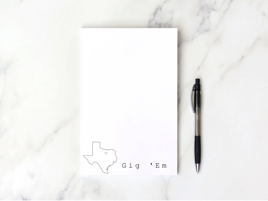 Texas A&m Notepad, University Of Texas A & M Gift, Graduation Collegiate Notepad, College Station, Gig Em