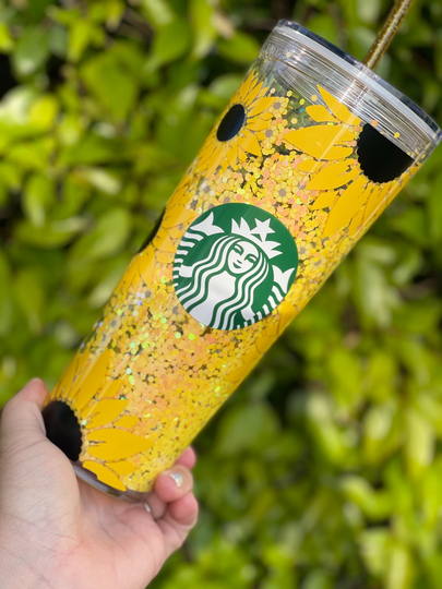 Best Seller Original Design Sunflower Starbucks Snowglobe Tumbler