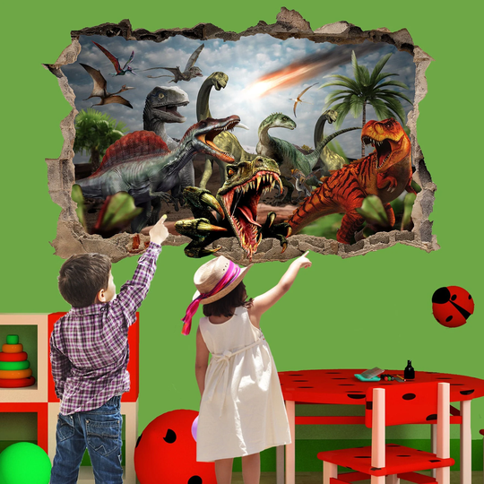 Dinosaur Dinosaurs Meteor Wall Sticker Mural Poster Decal Room Office Nursery Decor Id628