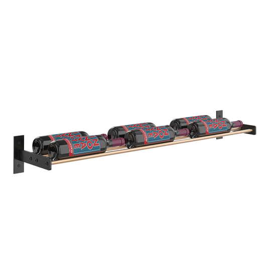 Evolution Series Wine Wall Rack 127Mm (6 Bottles, Matte Black Frames With Golden Bronze Rods)