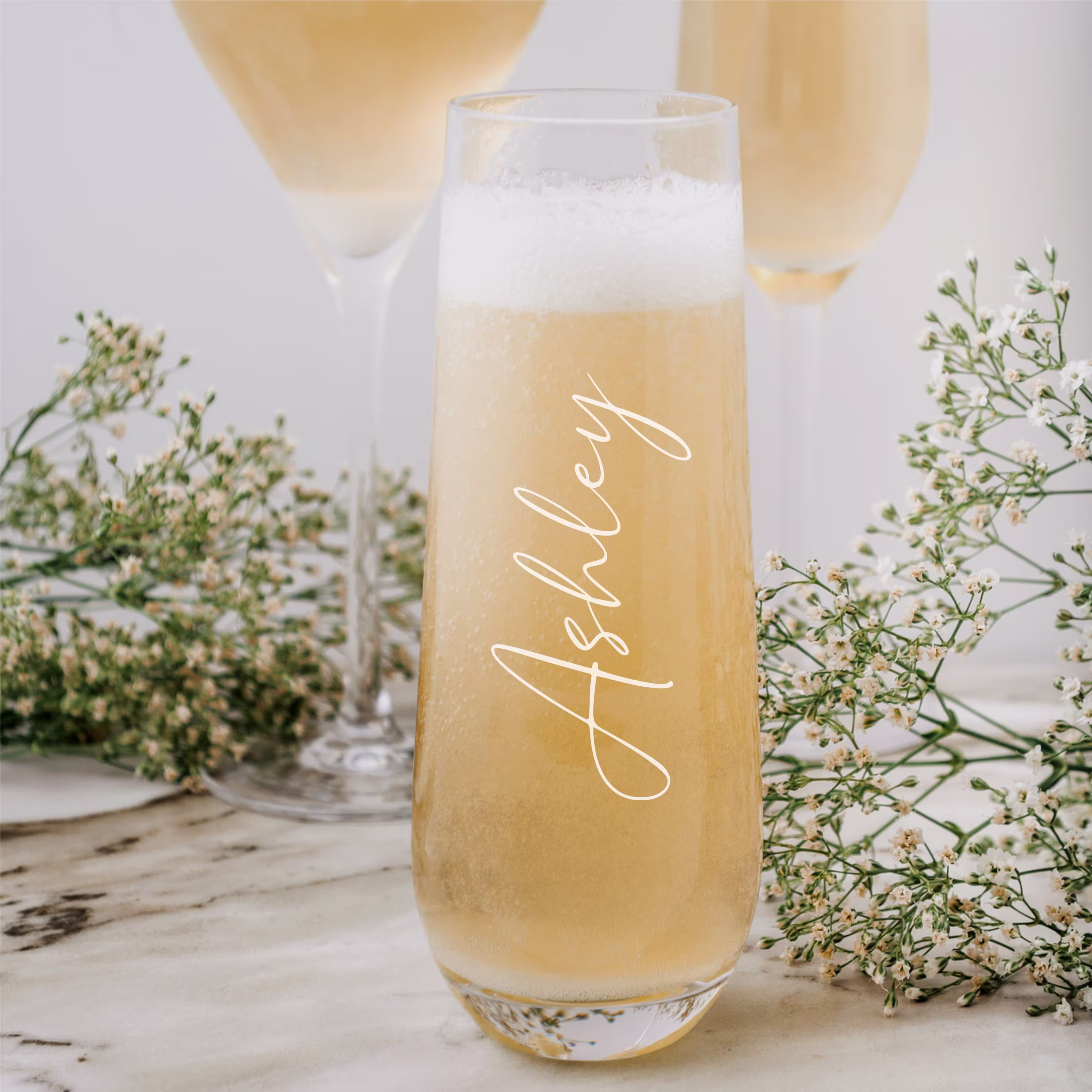 Champagne Flutes Personalized - Wedding Toast Glass, Bridesmaid Glasses Custom Couples