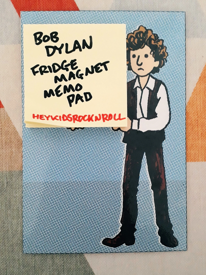 Bob Dylan Memo Pad Fridge Magnet Handmade
