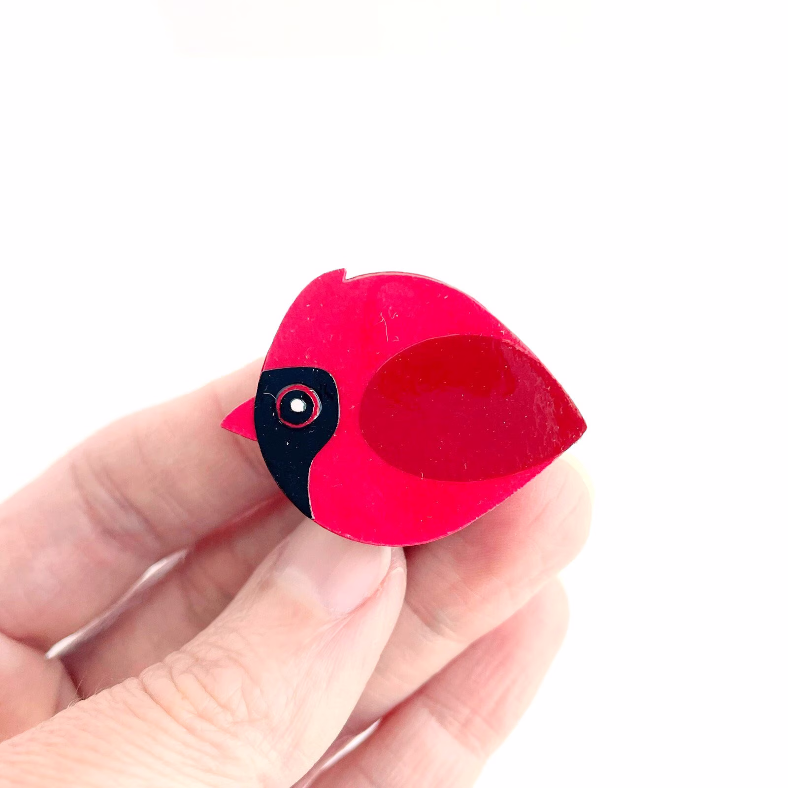 Cardinal Magnet Handmade From Cut Paper, Bird Decor For Fridge & Happy Office Spaces