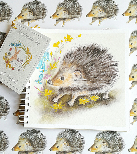 Hedgehog Notebook. Notebook With A Hedgehog. Hedgehog Gift. Present. Wildlife Gift For Lover. Drawing