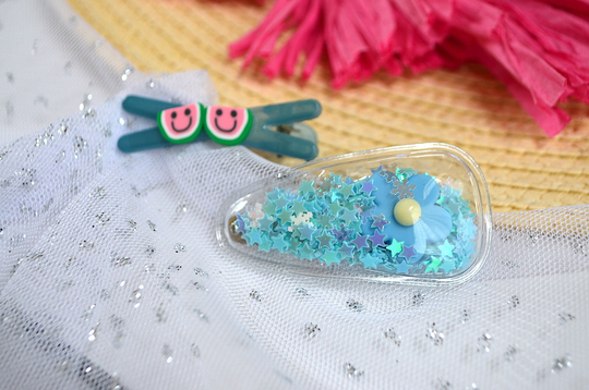Stocking Stuffer, Elsa Sparkle Frozen Shaker Hair Clip, Flower Gift For Girls, Baby Infant Toddler Clips, Party Favor