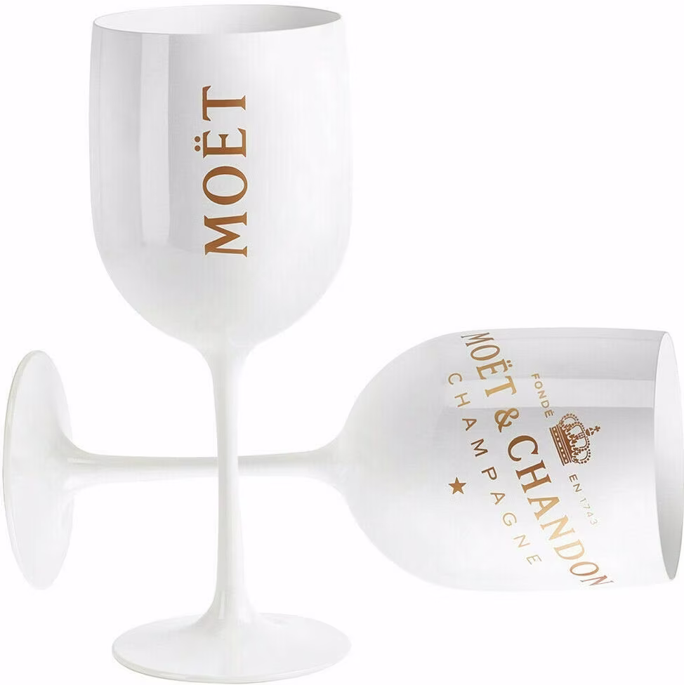 Moet Chandon Acrylic Plastic Champagne Glass Party Goblets X 2 New