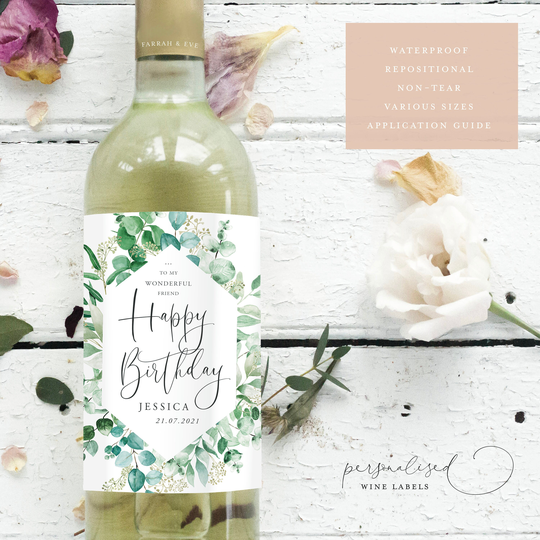 Personalised Happy Birthday Wine Label | Birthday Celebration Milestone 21st Bottle Fewl25