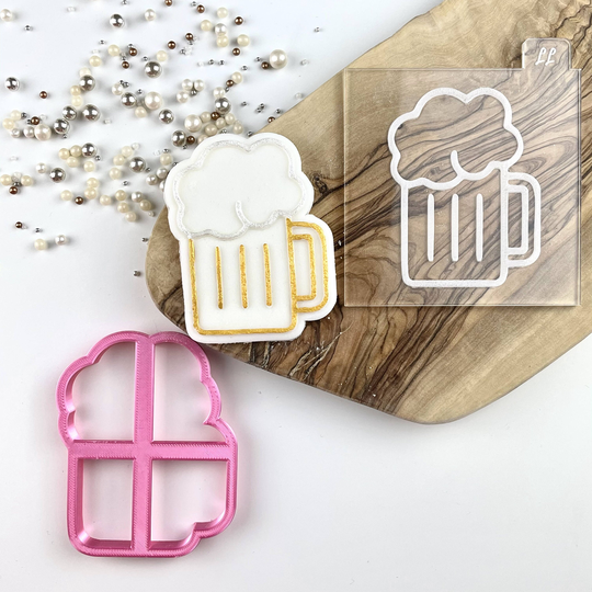 Beer Glass Cookie Cutter & Embosser, Happy Father's Day, Day Dad Stamp, Postal Box Ideas