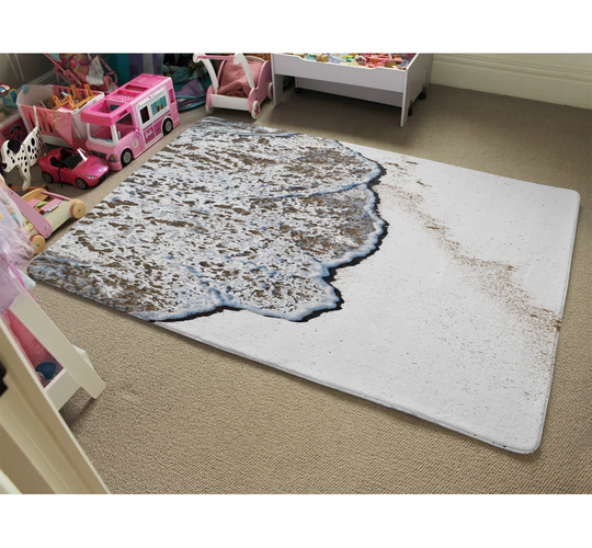 Peay Beach Tide Designer Shaggy White/Grey Rug