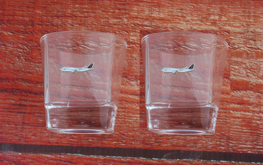 Boeing 747 Tumblers Pair Of Cut Crystal Glasses Christmas Gift Boxed Plane Lover 036 Ts