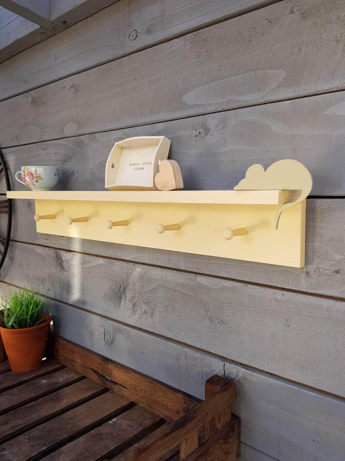 Wooden Peg Shelf Shaker Shabby Chic Hallway Coat Kitchen Bathroom Bedroom Bespoke Made To Measure