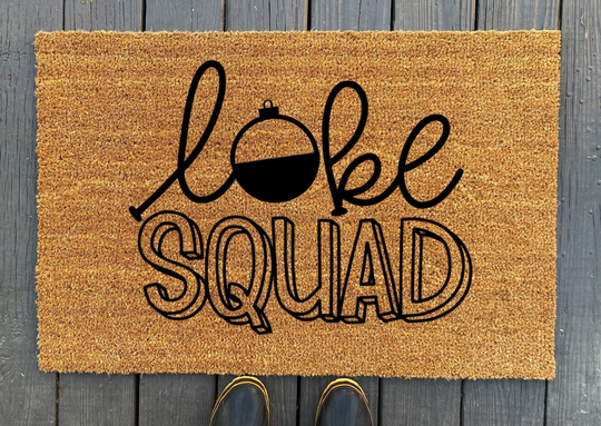 Lake Squad Doormat, Summer House Welcome Mat, Custom Housewarming, Realtor Gift