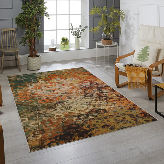 Kunala Flatweave Orange/Brown Rug