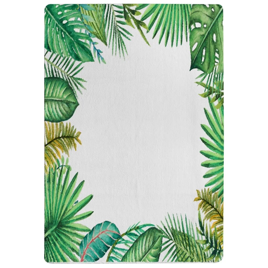 Orellana Tropical Leaves Designer Shaggy Yellow/Green/White Rug
