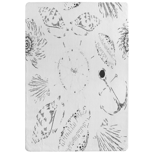 Peavey Drawn Nautical Elements Designer Shaggy White/Grey Rug