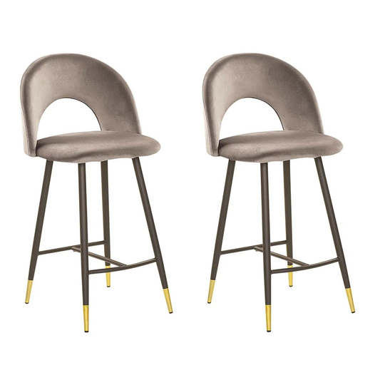 Set Of 2 Velvet Bar Chairs Blue