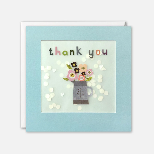 Flower Jug Thank You Card With Paper Confetti - Shakies By James Ellis