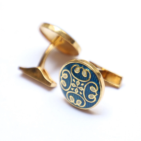 Personalized Men's Enamel Cufflinks, Sterling Silver Mothers Day Gift Round Wedding For Her