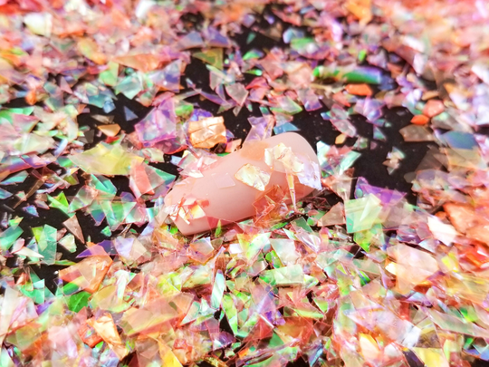 Orange Opal Iridescent Cellophane Shard Glitter, Resin Supplies Kawaii Deco Embellishment, Slime Supplies, Nail Art
