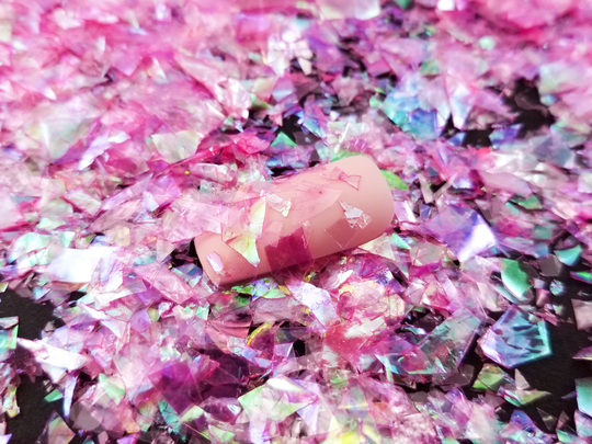 Pink Opal Iridescent Cellophane Shard Glitter, Resin Supplies Kawaii Deco Embellishment, Slime Supplies, Nail Art