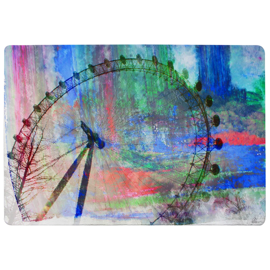 Franconia London Eye Designer Shaggy Blue/Black Rug