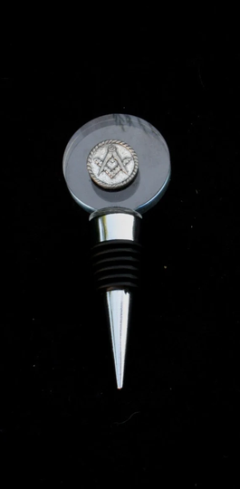 Masonic Glass & Metal Red Wine Or Whisky Bottle Stopper Cork Christmas Gift