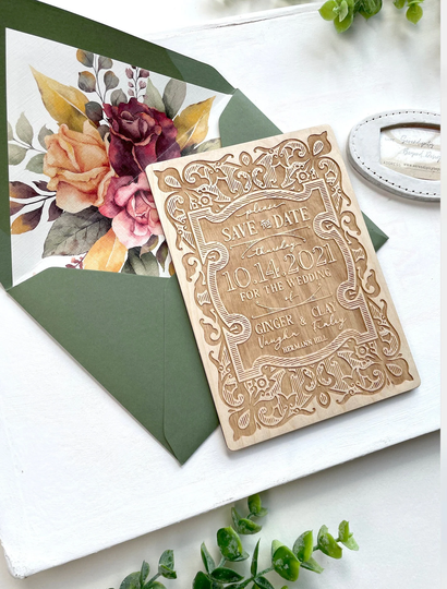 Wood Engraved Save The Date | Winery Wedding, Magnet - Design Fee