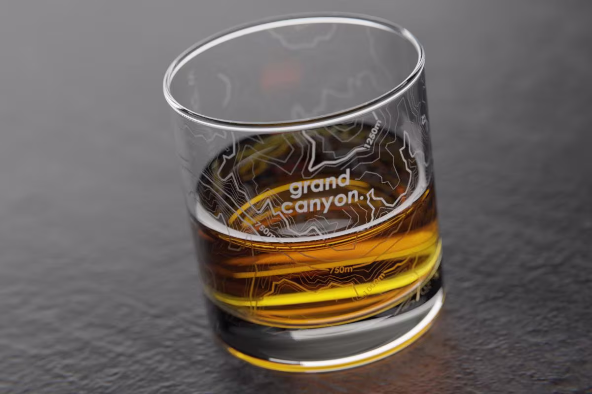 Grand Canyon Topographic Map Glass