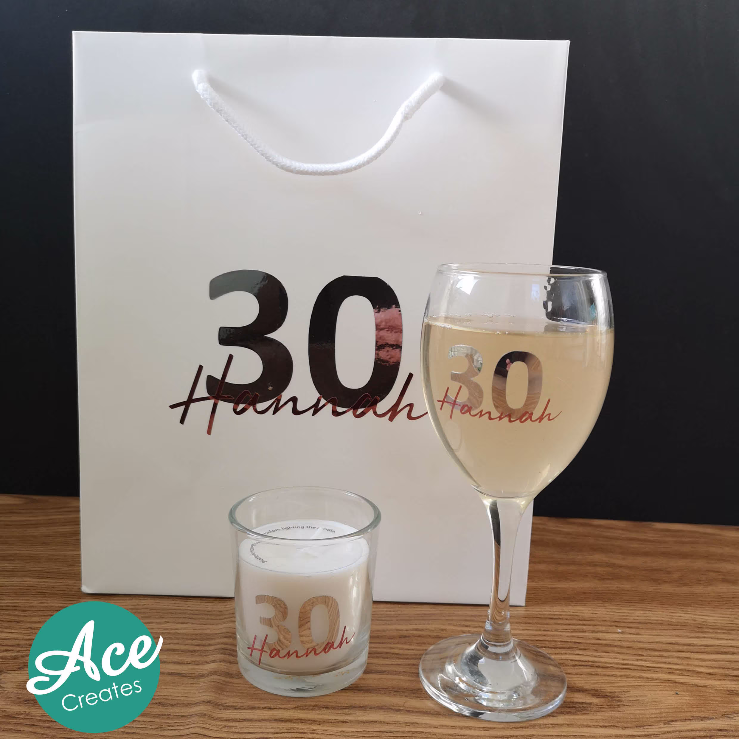 Personalised Birthday Set Gifts | 21st 30Th Wine Glass 40Th Present For Her