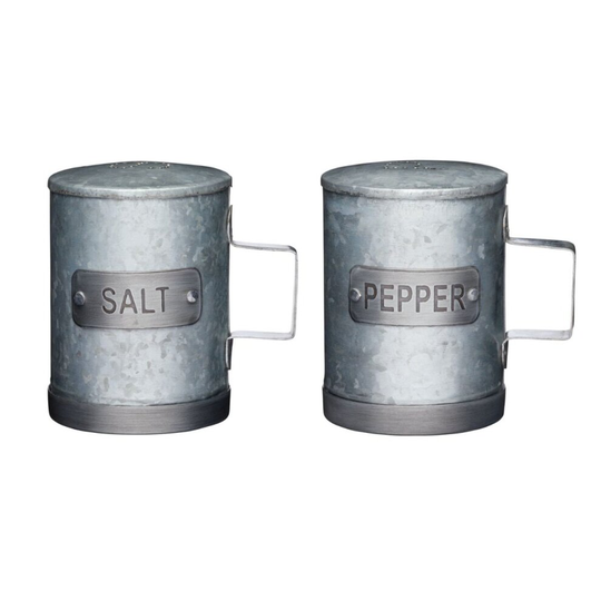 Industrial Metal Salt and Pepper Shaker Set