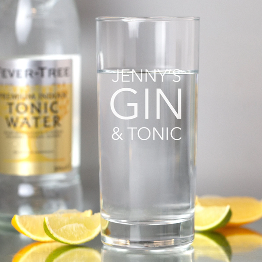 Personalised Highball Glass Gin & Tonic Gifts Ideas Presents For Him Mens Dad Christmas Mothers Fathers Day