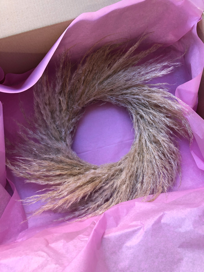 Dried Pampas Grass Wreath | Flower Home Decoration Wall Art Boho Flowers