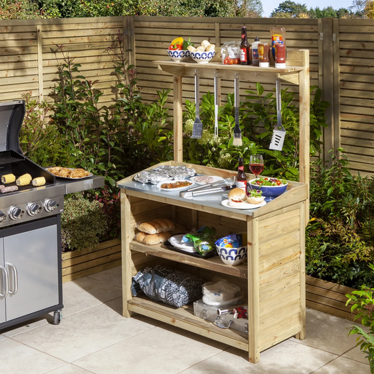 Cotuit Sol 27 Outdoor Bar Counter with Solid + Manufactured Wood Outer Material
