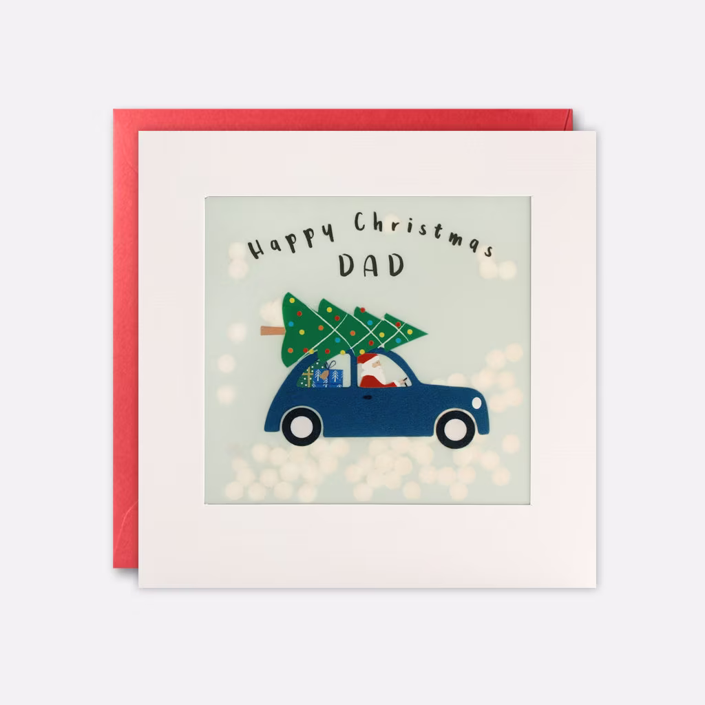 Dad Car Christmas Card With Paper Confetti - Shakies By James Ellis