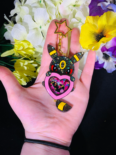 Umbreon Heart Keychain Shaker