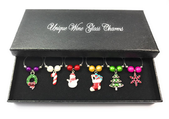 Christmas Art Design Glass Charms By Libby's Market Place