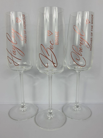 Wedding Champagne/Prosecco/Wine Glasses. Absolutely Stunning. Great Bridesmaid Gifts, Hen Do