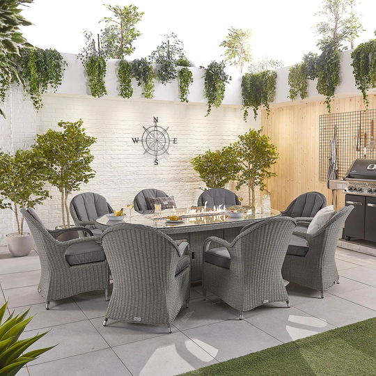 Ansbert 8 Seater Dining Set with Cushions