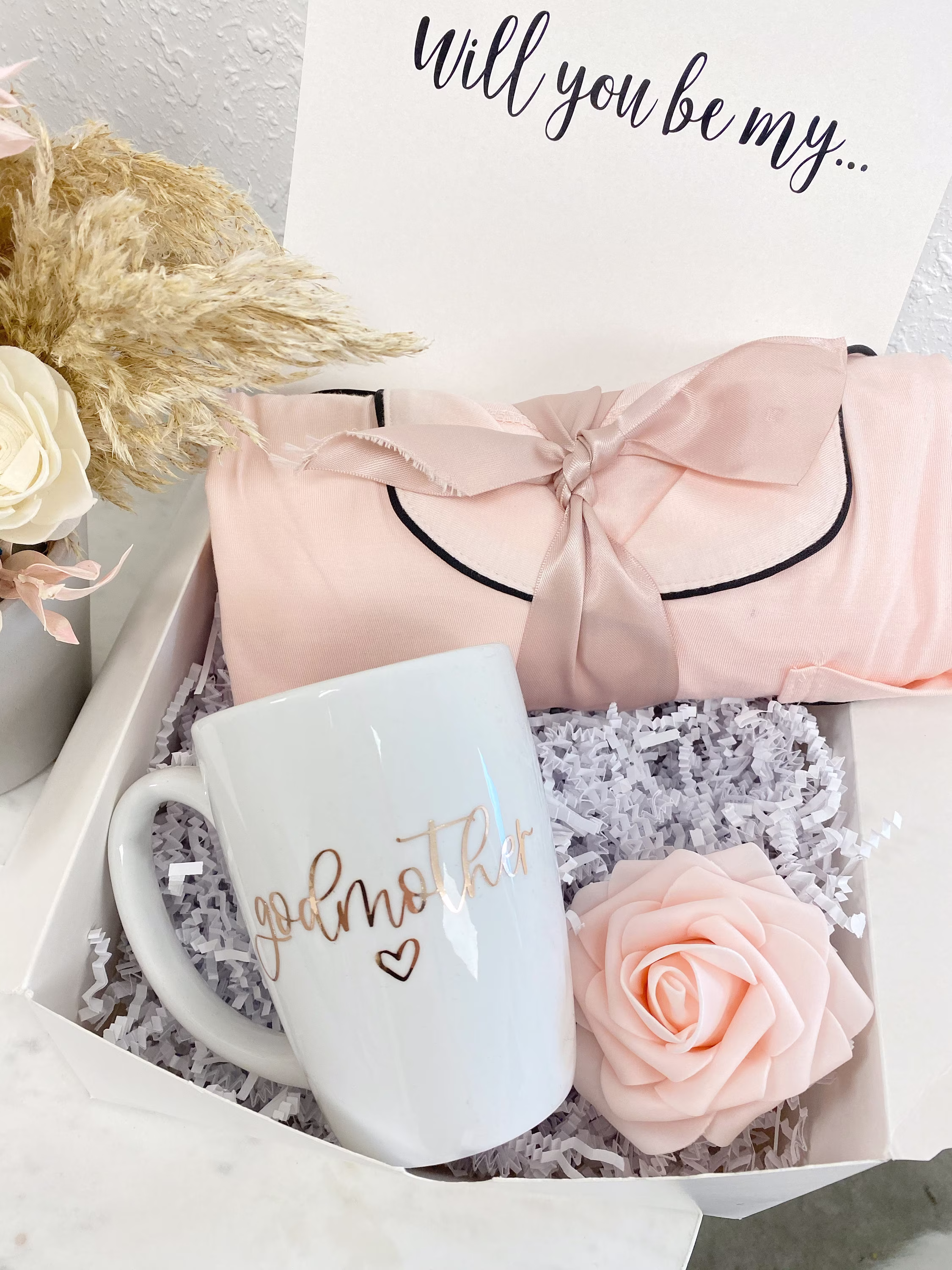 Godmother Proposal Box - Fairy Godmother Mug - Will You Be My Godparents Personalized Gift - Madrina Box Baptism