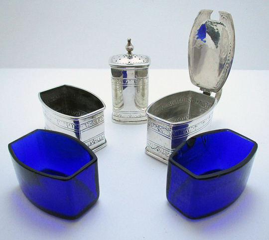 Rare Liberty & Co. Arts & Crafts Solid Sterling Silver Cruet Set | Salt, Pepper Pot, Mustard Pot