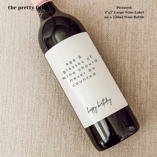 Birthday Wine Label, Gift For Her, Him, 30Th Birthday, 40Th 50Th Card, Box
