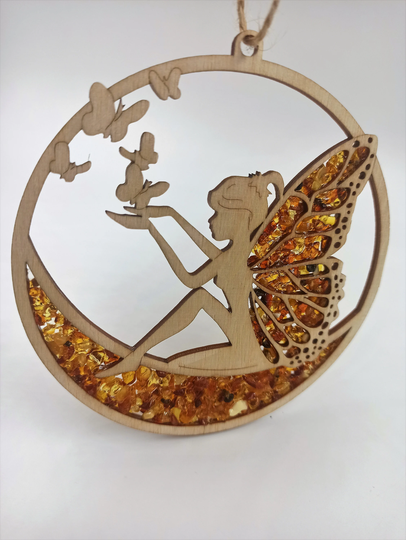 Amber Vitrage With Love Birds Souvenir Magnetic Mandala