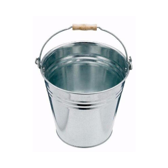 GEEZY Zinc Bucket Wooden Holder Cleaning Garden Wine Cool Drinks Outdoor Party Fire