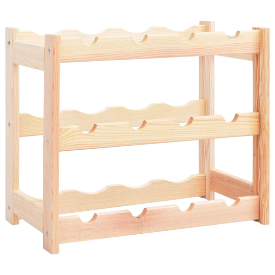 Ritchie 12 Bottle Solid Wood Floor Wine Bottle Rack in Beige